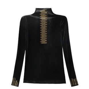 加绒加厚金丝绒打底衫女秋冬新款烫钻内搭洋气小衫保暖半高领上衣