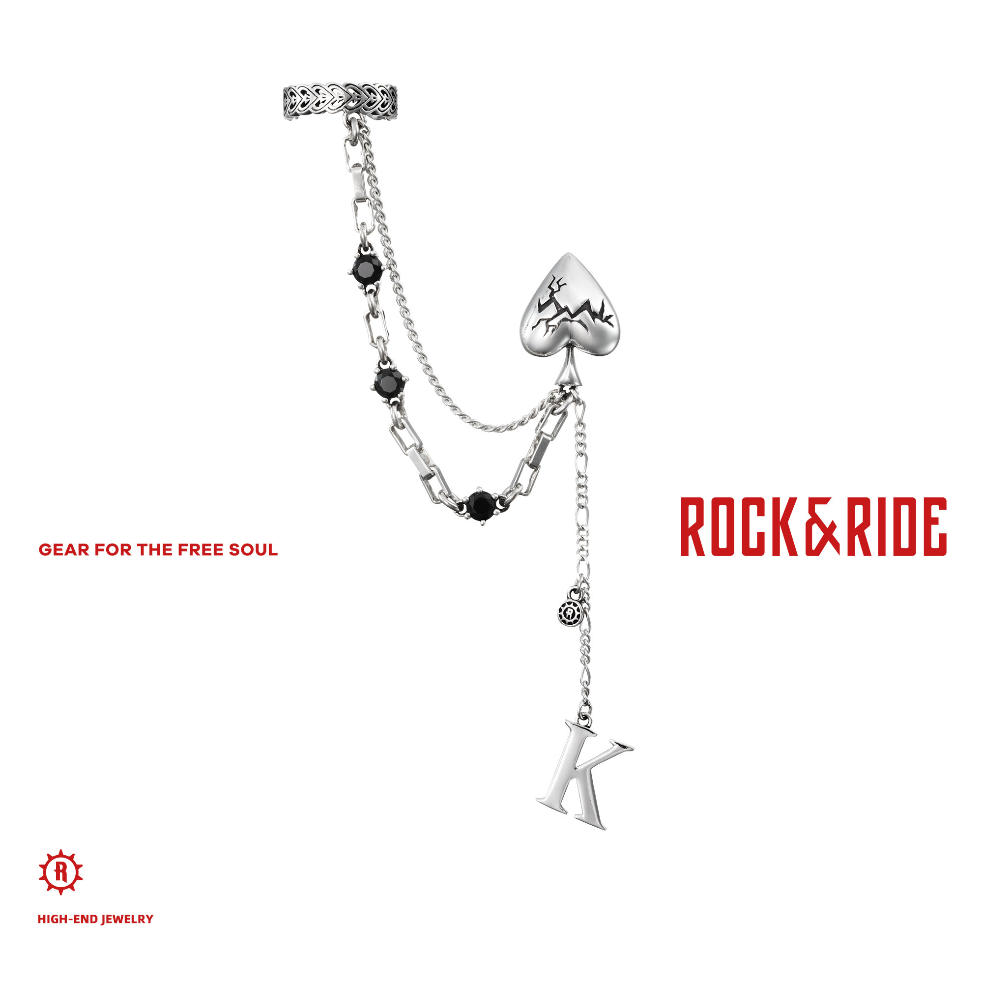 [新年礼物]ROCKRIDE POKER系列 国王之星耳挂 纯银耳饰耳钉设计感,饰品/流行首饰/时尚饰品新,耳钉,淘宝优惠券,粉丝福利购,淘宝优惠卷