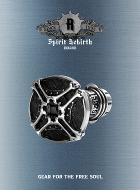 ROCKRIDE 重生叠盾护佑耳钉 新款蒙古耳饰男925银高级礼物