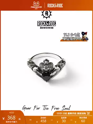 (Official) American ROCKRIDE princess crown ring 925 sterling silver women