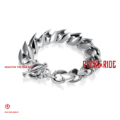 ROCKRIDE 高级感嘻哈 配饰潮男个性 龙脊手链 纯银男士