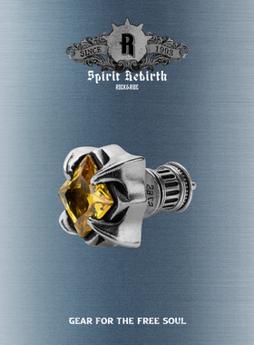 [新年礼物]ROCKRIDE 重生宙斯耳钉 新款耳饰高级男宝石镶嵌925银