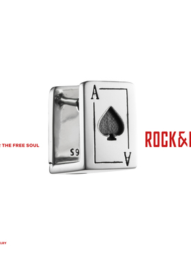 [新年礼物]ROCKRIDE POKER系列 黑桃ACE耳钉925银耳饰女男复古