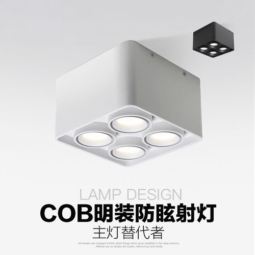 明装射灯极简无主灯照明斗胆灯