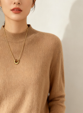 简约风金色圆环项链细链