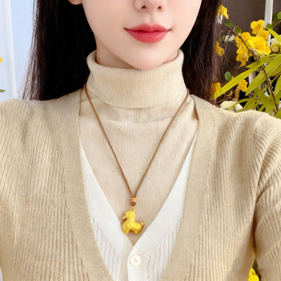 古法马上有钱花小马流苏项链复古小众高级感2025新爆款潮轻奢精致