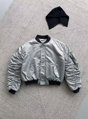 Erole「银翼」新雪丽恒温暖绒液态金属可拆卸帽飞行bomber棉服