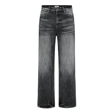 Erole褶皱烟黑色闪电水洗牛仔裤cleanfit做旧微喇Vintage517黑牛