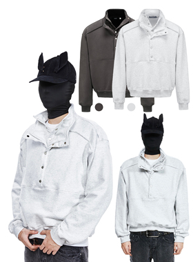 Erole双领廓形加绒卫衣秋冬cleanfit口袋宽松纯棉新上衣套头男女