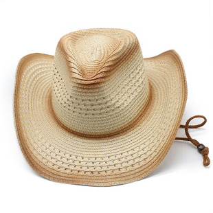 西部牛仔草帽复古狂野户外旅行休闲帽弯檐帽子潮 Western Hat