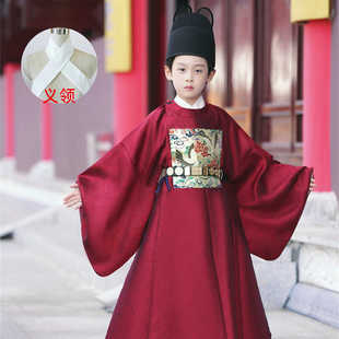 男童汉服圆领袍古风长袍明制儿童秋新款大臣表演服男宝宝一品官服