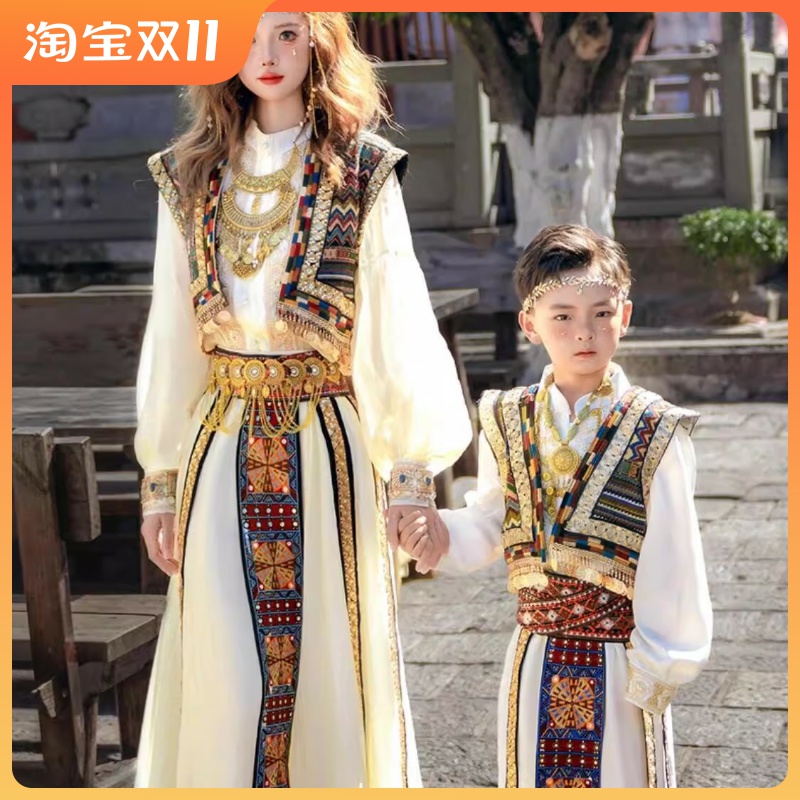 亲子装男童民族服饰异域新疆服装母子装少数民族风新疆维吾尔族