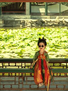 小女孩寶寶公主裙連衣裙國風(fēng)短袖 夏 童裝 敦煌壁畫女童漢服兒童唐裝