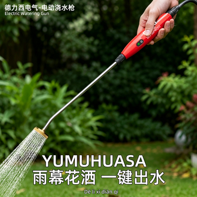德力西电动浇花水枪浇水神器
