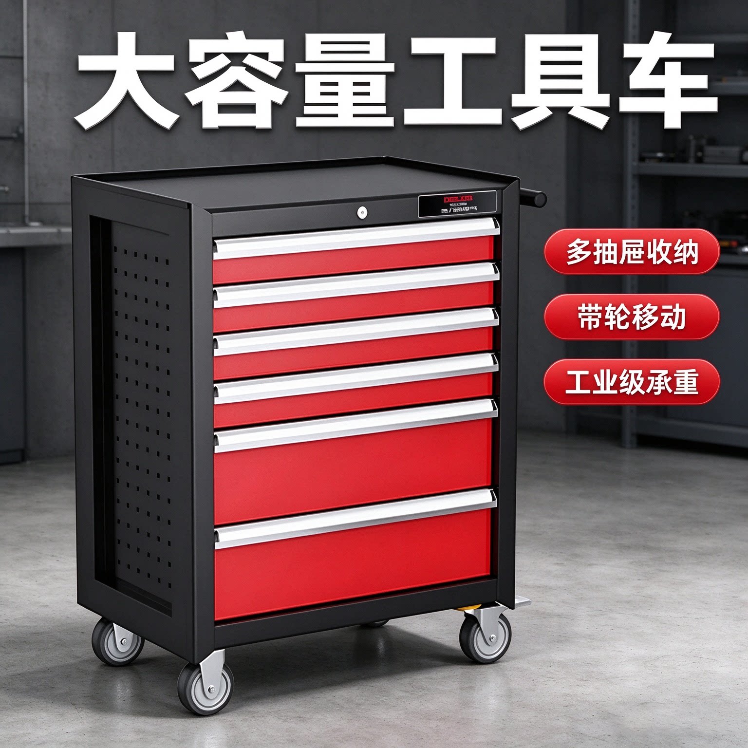 德力西电气多功能工具车推车套装车间移动维修汽修工具重型小推车