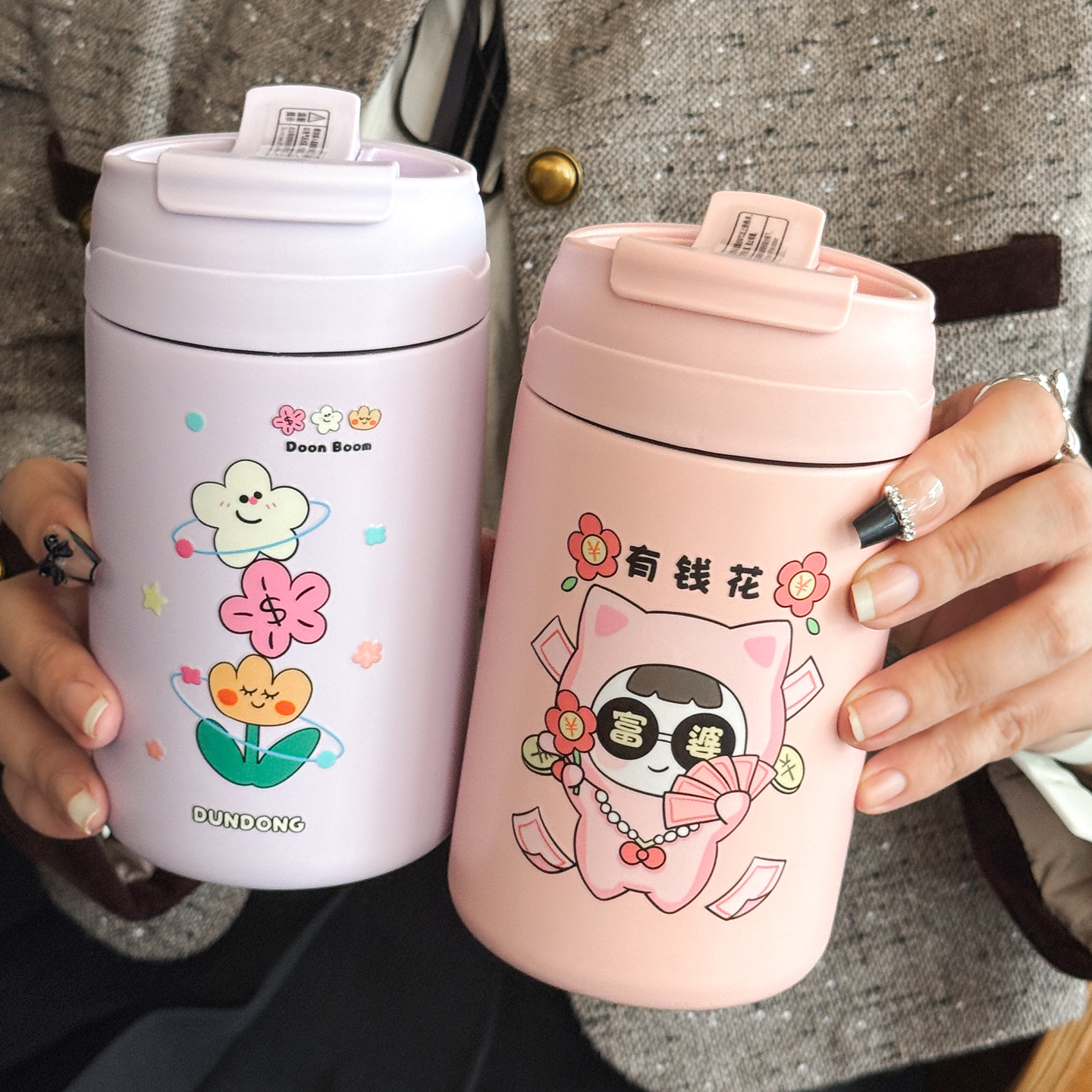 一盖两用便携保温杯子