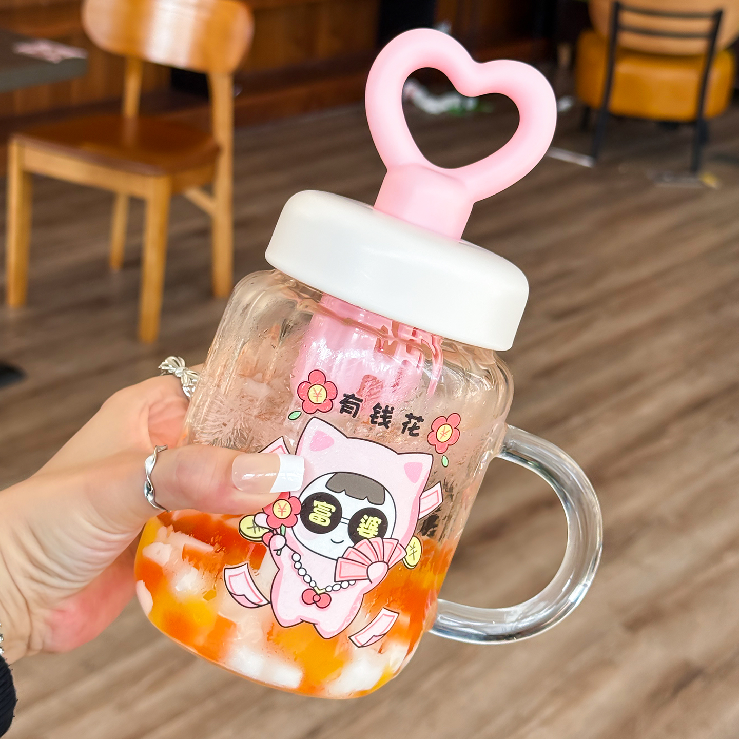 不炸裂耐热耐高温可泡茶吸管水杯