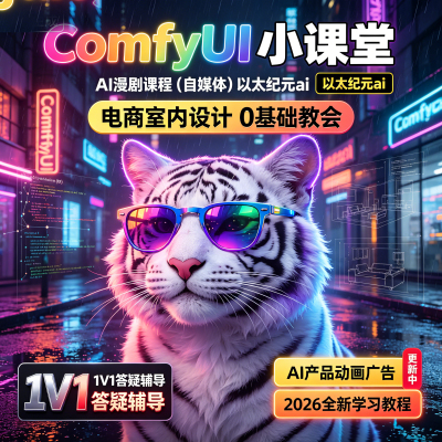 comfyui短剧教程AI视频绘画软件电商产品数字人动画自媒体漫剧课