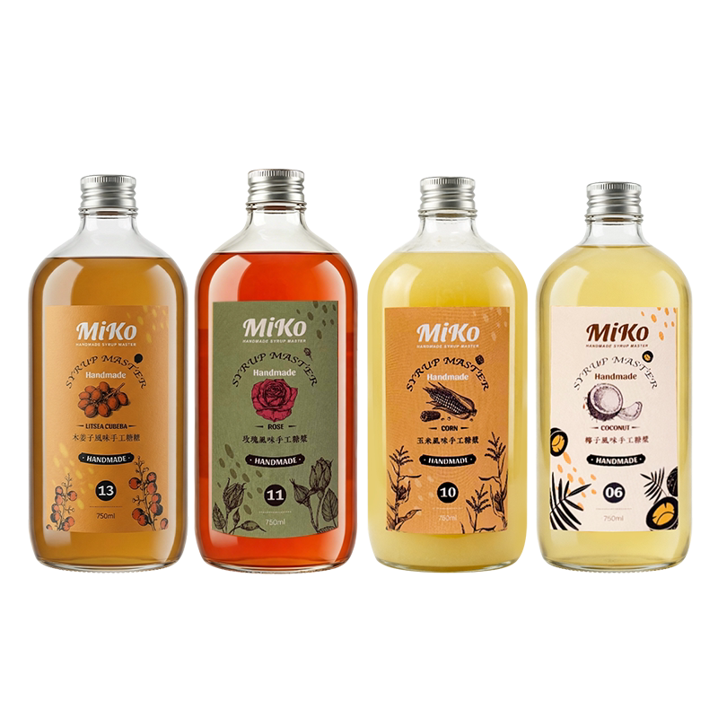 MIKO国产手工木姜子风味糖浆 咖啡鸡尾酒调酒奶茶饮料调配 750ml