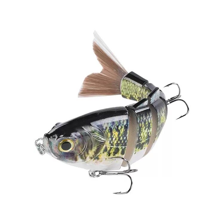 128mm/45g六节垂钓仿真毛尾巴路亚饵,户外/登山/野营/旅行用品,路亚饵,淘宝优惠券,粉丝福利购,淘宝优惠卷