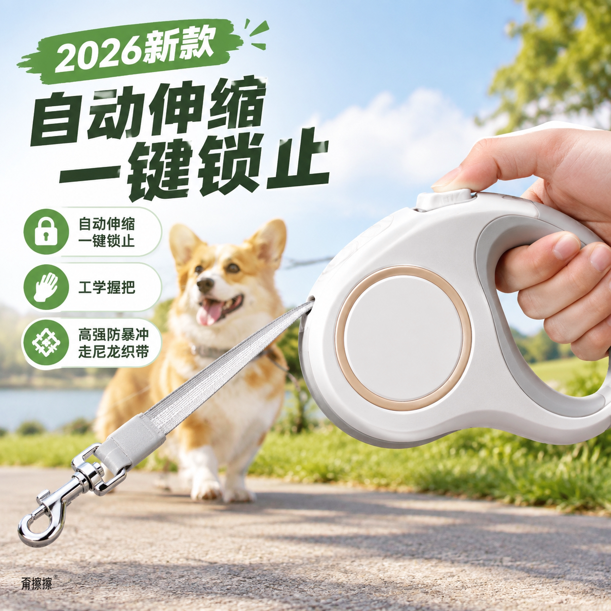 狗狗2026新款牵引绳猫咪防挣脱不勒脖溜幼猫绳子可调节家用拴猫绳