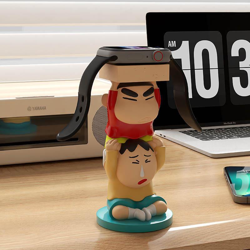 适用苹果手表支架蜡笔小新新款儿童5Pro底座收纳装饰摆件