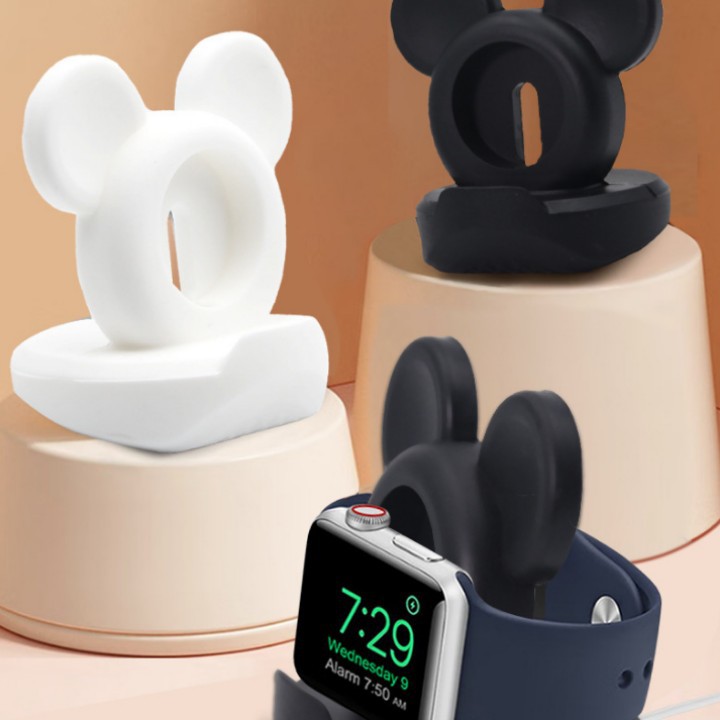 工厂适用苹果applewatch无线充电底座iwatch米奇硅胶手表充电支架