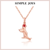 SIMPLEJOYS野草莓可爱卡哇伊猫咪18K金吊坠项链AU005轻奢时尚