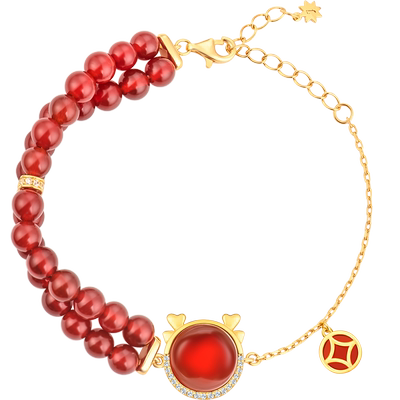 SIMPLEJOYS金鹿红玛瑙手链S925银