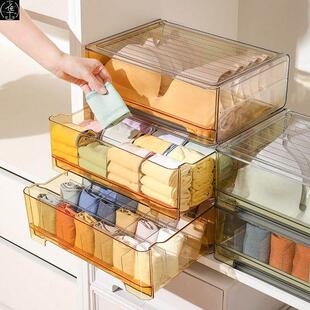 Underwear storage box, drawer style transparent organizer