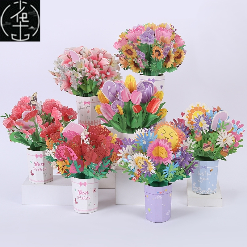 老师thank you card 3d flower greeting cards leaving card卡片