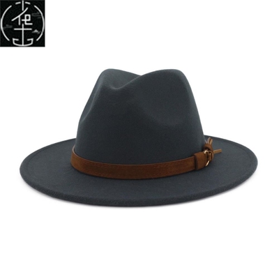 Unisex Wide Brim Felt Hats Men Women Panama Trilby Hat爵士帽