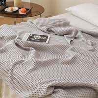 Waffle Cotton Blanket Bedsheet Bedcover Bedspread Coverlet blanket thumbnail 5