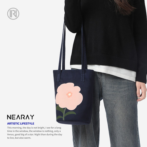 尼睿花卉休闲简约高级感水桶包