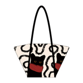 红围巾煤球时尚 尼睿秋季 新款 潮流单肩包简约通勤百搭帆布包Z067