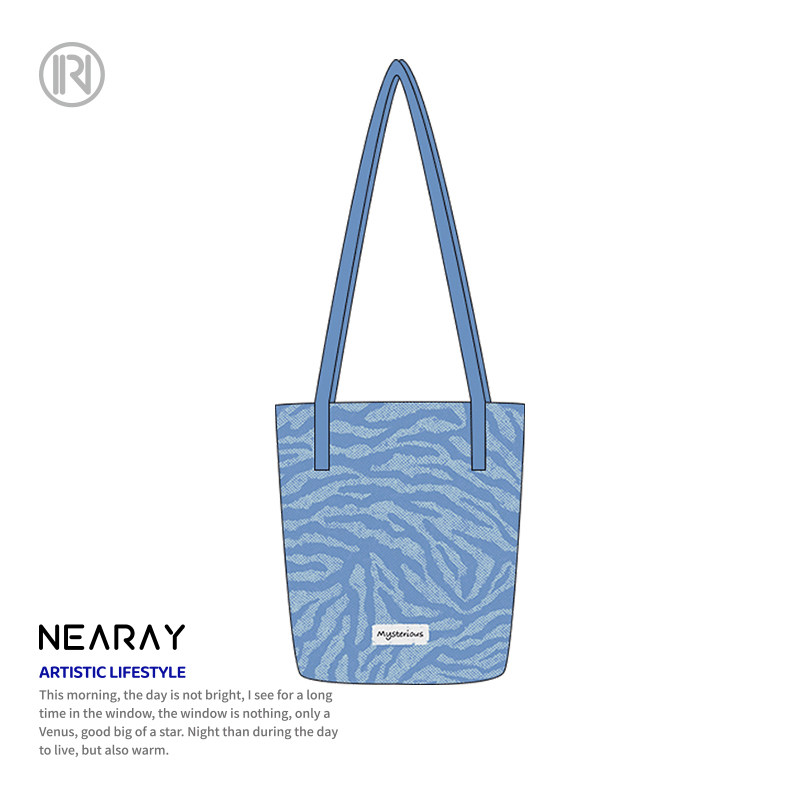 尼睿新款水桶包牛仔斑马纹帆布包出游单肩包帆布袋休闲女士包包AS,箱包皮具/热销女包/男包,时尚帆布包,淘宝优惠券,粉丝福利购,淘宝优惠卷