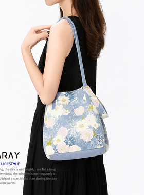 尼睿新款帆布包暮染浮香大容量托特包日常百搭文艺休闲单肩包Q306