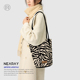 尼睿新款 潮时尚 百搭单肩包小众设计感斑马纹高级感品质水桶包AS