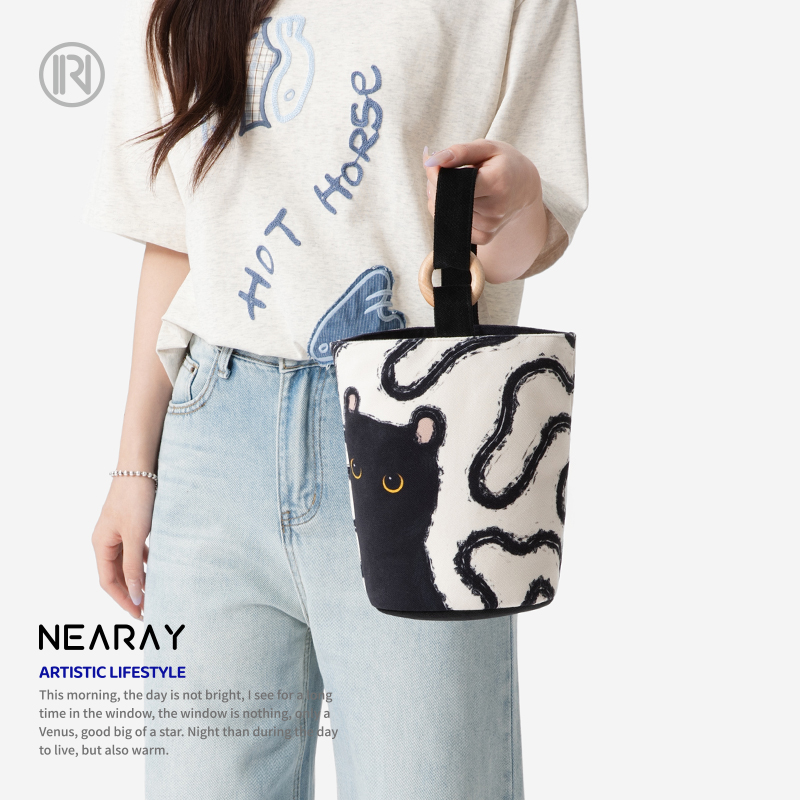 尼睿小煤球休闲百搭水桶包