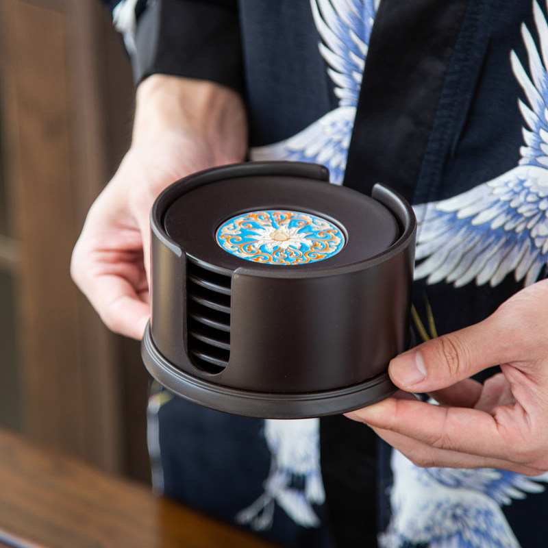 远舍复古景泰蓝茶垫珐琅彩杯垫茶杯托茶道功夫茶杯托创意茶具配件,餐饮具,杯垫,淘宝优惠券,粉丝福利购,淘宝优惠卷