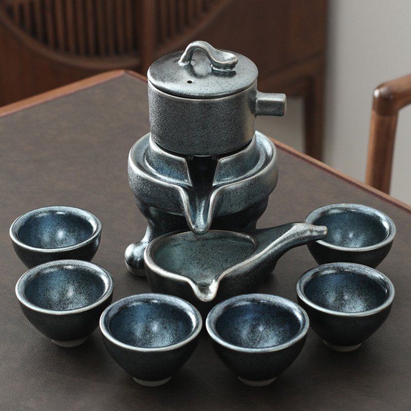 远舍建阳铁胎懒人石磨泡茶壶自动茶具家用陶瓷功夫茶杯套装冲茶器