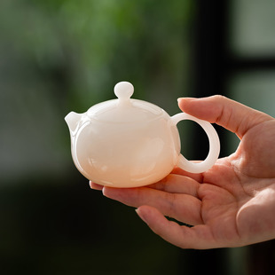 远舍高档冰种璞玉西施壶单壶白瓷泡茶壶家用功夫茶具羊脂玉瓷茶壶