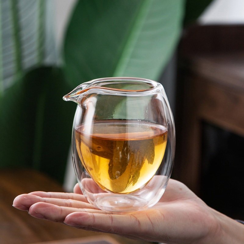 远舍玻璃公道杯大号分茶器茶海加厚双层防烫耐热公杯茶具零配件图片