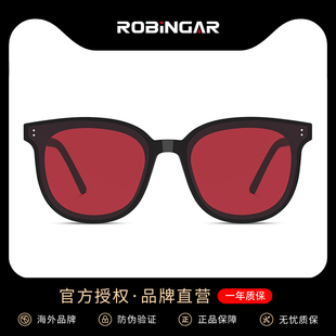 红色墨镜女高级感ins防晒防紫外线强光太阳眼镜男款开车大脸显瘦