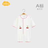 Aengbay莫代尔婴儿连体衣春秋薄款 长袖 睡衣宝宝爬爬服新生儿衣服