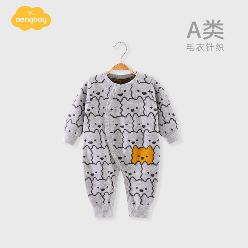 aengbay婴儿针织衫连体衣外出服