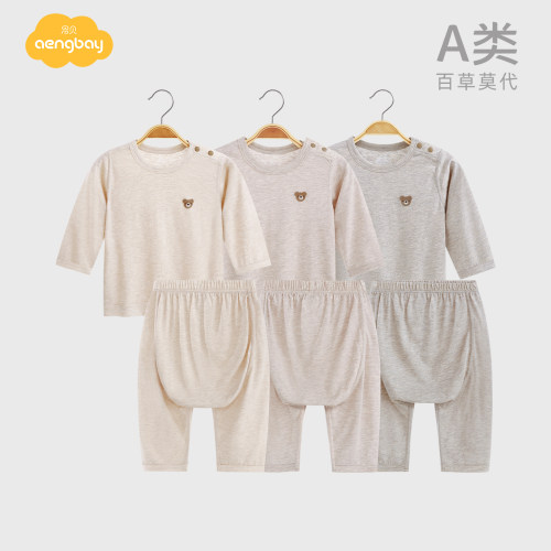 aengbay宝宝睡衣婴儿分体套装薄