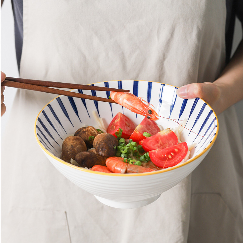 Muchu new Japanese style household ceramic hat bowl and ramen bowl