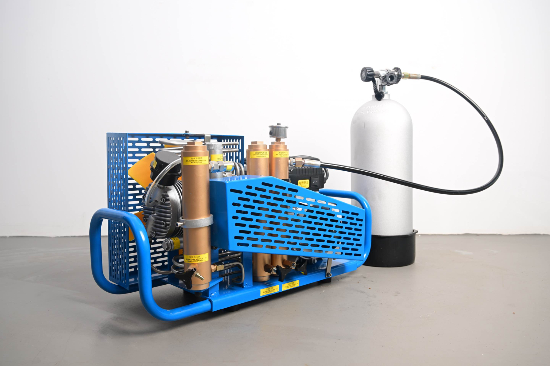 30mpa高压打气机空气压缩机水冷风冷充气泵40mpa双缸单缸单缸潜水