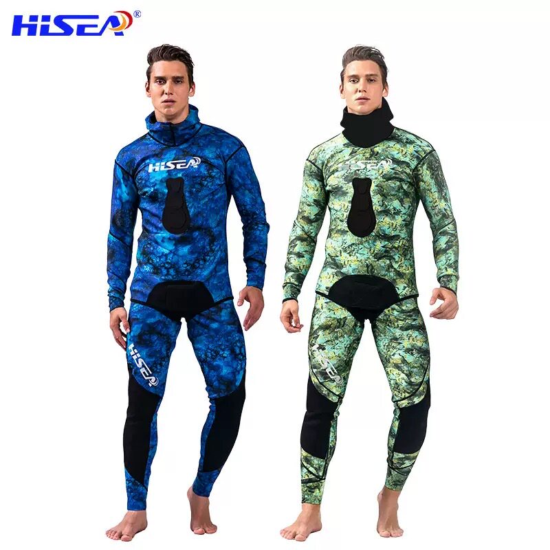 潜水服全身防水男猎鱼服1.5mm自由潜户外带帽保暖分体钓鱼打鱼衣图片